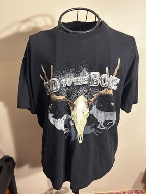 deer skull size large mens tee shirt graphic top black  hunting t